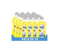 Mir Vaisselle - Liquide Vaisselle Mains - Dégraissage Expert - Citron et Bicarbonate - Dégraissant - Efficace à froid - Sans Conservateurs ni Allergènes Parfum - 450ml - Lot de 16