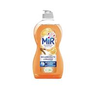 MIR VAISSELLE, Liquide Vaisselle Mains, Degraissage Expert, Orange et Bicarbonate, Degraissant, Efficace a froid, Sans Conservateurs ni Allergenes Parfum, Marque Preferee des Francais, 450ml