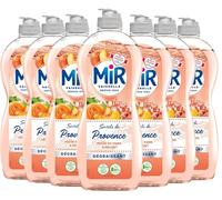Mir Vaisselle - Lot de 7 - Secrets de Provence - Pêche de Vigne & Melon - Expérience Complète et Unique -Pouvoir Dégraissant -Sans Conservateurs - Sans Allergènes Parfum - Respect de la Peau - 7x675ml