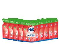 Mir Vaisselle-L'Ultra Concentré à Diluer-Vinaigre & Framboise -Dégraissage Expert -Efficace à Froid -Vinaigre Blanc -Sans Conservateurs -Sans Allergènes Parfum - Marque Préférée des Français- 9x150 ml