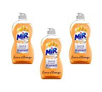 Mir Vaisselle Secrets de Cuisinier - Liquide Vaisselle - Bicarbonate & Ecorce d'orange - Lot de 3 x 500mL