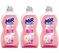 Mir Vaisselle - Secrets de Voyage - Médiation au Japon - Super Dégraissant - Liquide Vaisselle - Fleurs de Lotus - Cerisier Impérial - 95% d'ingrédients d'origine naturelle - Lot de 3 x 500 mL
