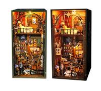 Mira Magic House Kit de serre-livres décoratif pour coin de livres - Puzzle 3D en bois pour chambre d'adulte - Décoration de maison de poupée (Mira Magic House)