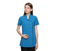 Mirabella Health & Beauty Tunique esthéticienne pour Femme modèle Iris Turquoise avec Noir 40 FR 10 UK