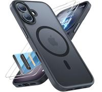 Miracase Coque de Protection magnétique pour iPhone 16, avec 2 Verres de Protection et Commande de l'appareil Photo, Protection Militaire Anti-Chocs et Anti-Rayures, Toucher velouté, Fine pour iPhone