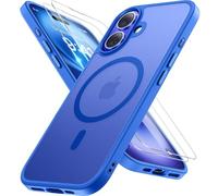 Miracase Coque de protection magnétique pour iPhone 16 avec 2 verres de protection - Protection militaire - Anti-chocs - Anti-rayures - Anti-traces de doigts - Toucher velouté - Fine - Pour iPhone 16