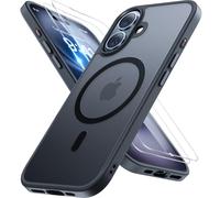Miracase Coque de Protection magnétique pour iPhone 16 Plus avec 2 Verres de Protection - Protection Militaire - Anti-Chocs - Anti-Rayures - Anti-Traces de Doigts - Toucher Velours Fin - pour iPhone