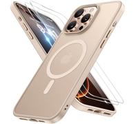 Miracase Coque de protection magnétique pour iPhone 16 Pro avec 2 verres de protection - Protection militaire - Anti-chocs - Anti-rayures - Anti-traces de doigts - Toucher velours fin - Pour iPhone 16
