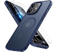 Miracase Coque pour iPhone 12/12 Pro avec MagSafe [avec protection d'écran 9H+] - Protection de qualité militaire résistante aux chocs et aux rayures avec toucher velours pour iPhone 12/12 Pro de 6,1