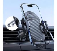 Miracase Support Telephone Voiture [Nouveau Double Crochet en Acier] Porte Téléphone Voiture pour Prise d'air Compatible avec iPhone 16/15/14 Samsung Xiaomi et Autres