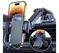 Miracase Support Telephone Voiture [Rotation 360°& Ventouse Puissante] Porte Telephone Voiture Grille D'aération & Pare-Brise & Tableau de Bord, Compatible avec Tous Les Smartphones/GPS 4.0''-7.2''