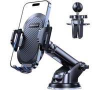 Miracase Universal Support Téléphone Voiture 【Fiable Ventouse & Clip Qualité Militaire 】 Porte Telephone Voiture【3-en-1】 Ventouse Pare-Brise Tableau de Bord Compatible avec Tous Les Smartphones