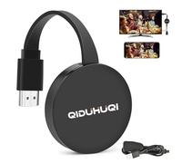 Miracast Dongle HDMI sans fil 4K, adaptateur HDMI avec miroir d'écran, HDMI sans fil Cast pour i-Phone/i-Pad/Android/iOS vers TV/moniteur/projecteur, prend en charge Miracast, DLNA, Airplay (noir mat)