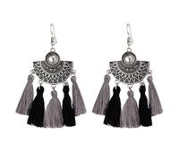 Miracle Boucles d'oreilles pendantes style bohème avec pampilles faites à la main, taille unique, Agate
