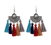 Miracle Boucles d'oreilles pendantes style bohème avec pampilles faites à la main, taille unique, Agate