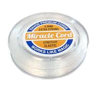 Miracle Cord Corde élastique professionnelle extensible pour la fabrication de bracelets, bijoux, colliers - Fil fin et extra résistant - Transparent - 0,8 mm - 43 m