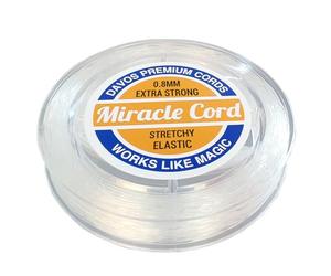 Miracle Cord Corde élastique professionnelle extensible pour la fabrication de bracelets, bijoux, colliers - Fil fin et extra résistant - Transparent - 0,8 mm - 43 m