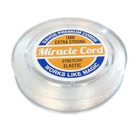 Miracle Cord Fil élastique professionnel extensible et fin pour bracelets, perles, bijoux, colliers - 1 mm - Fil fin et transparent - 27 m