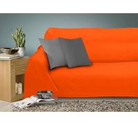 Miracle Home Caiman Couvre-lit multi-usage 100 % coton, orange fort, 220 x 260 cm