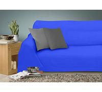 Miracle Home Caiman Couvre-lit multifonction 100 % coton Bleu 220 x 260 cm