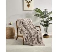 Miracle Home. Couverture Polaire réversible en Microfibre et Zircon Flanelle veloutée et Sherpa 280 g/m² - Douce, Chaude et légère, Lavable en Machine, 130 x 160 cm, Beige
