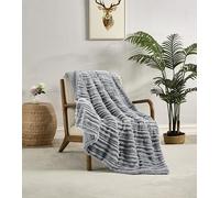 Miracle Home. Couverture Polaire réversible en Microfibre et Zircon Flanelle veloutée et Sherpa 280 g/m² - Douce, Chaude et légère, Lavable en Machine, 160 x 220 cm, Gris
