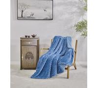 Miracle Home. Couverture Polaire réversible en Microfibre Perle Flanelle veloutée et Sherpa 280 g/m² - 180 g/m², Douce, Chaude et légère, Lavable en Machine, 160 x 220 cm, Bleu