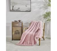 Miracle Home. Couverture Polaire réversible en Microfibre Perle Flanelle veloutée et Sherpa 280 g SM-180 g/m², Douce, Chaude et légère, Lavable en Machine, 130 x 160 cm, Rose