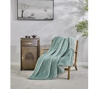 Miracle Home. Couverture Polaire réversible en Microfibre Perle Flanelle veloutée et Sherpa 280 g SM-180 g/m², Douce, Chaude et légère, Lavable en Machine, 130 x 160 cm, Vert
