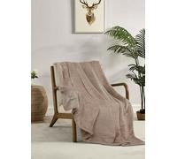 Miracle Home. Couverture Polaire réversible en Microfibre Pyrite Flanelle veloutée et Sherpa 260 g/m² - 180 g/m², Douce, Chaude et légère, Lavable en Machine, 220 x 240 cm, Marron