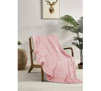 Miracle Home. Couverture Polaire réversible en Microfibre Pyrite Flanelle veloutée et Sherpa 260 g/m² - 180 g/m², Douce, Chaude et légère, Lavable en Machine, 130 x 160 cm, Rose