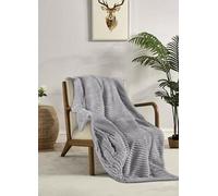 Miracle Home. Couverture Polaire réversible en Microfibre veinée veloutée et Sherpa 240 g/m² - 180 g/m², Douce, Chaude et légère, Lavable en Machine, 130 x 160 cm, Gris