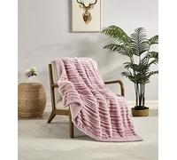 Miracle Home. Couverture Polaire réversible en Microfibre Zircon Flanelle Velours et Sherpa 280 g SM-180 g/m², Douce, Chaude et légère, Lavable en Machine, 160 x 220 cm, Rose