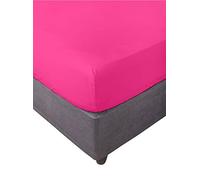Miracle Home. Drap-Housse 100% Microfibre brossée, réglable, élastique et Anti-Peeling 135 x 200 cm, Fuchsia