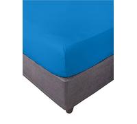 Miracle Home Drap housse élastique, doux et confortable, 50 % coton, 50 % polyester, bleu, 150 x 200 cm