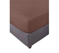 Miracle Home Drap-housse élastique doux et confortable en coton 50 % polyester Chocolat 105 x 200 cm