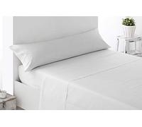 Miracle Home. Drap Plat Doux et Confortable, 100% Microfibre brossée, sans Plis et Anti-Peeling. 175 x 270 cm, lit de 105 cm, Blanc