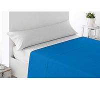 Miracle Home. Drap Plat Doux et Confortable, 100% Microfibre brossée, sans Plis et Anti-Peeling. 210 x 270 cm, lit de 135 cm, Bleu