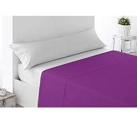 Miracle Home. Drap Plat Doux et Confortable, 100% Microfibre brossée, sans Plis et Anti-Peeling. 210 x 270 cm. Lit de 135 cm. Violet
