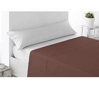 Miracle Home. Drap Plat Doux et Confortable, 100% Microfibre brossée, sans Plis et Anti-Peeling. 260 x 270 cm, lit de 180 cm, Marron