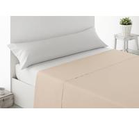 Miracle Home. Drap Plat Doux et Confortable, 100% Microfibre brossée, sans Plis et Anti-Peeling. 260 x 270 cm. Lit de 180 cm. Beige