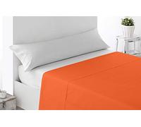 Miracle Home. Drap Plat Doux et Confortable, 100% Microfibre brossée, sans Plis et Anti-Peeling. 260 x 270 cm, lit de 180 cm, Orange