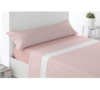 Miracle Home. Floreta Parure de lit 4 pièces avec Drap-Housse Ajustable, Drap Plat et 2 taies d'oreiller, 50% Coton, 50% Microfibre brossée, Rose, 150 x 200 cm, lit de 150 cm