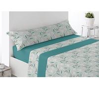 Miracle Home. Imata Parure de lit 3 pièces, Drap Housse réglable, Dessus et taie d'oreiller. 50% Coton, 50% Polyester, 105 x 200. Vert