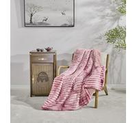 Miracle Home. Kunzita Couverture Polaire réversible en Microfibre veloutée et Sherpa 300 GSM-180 g/m², Douce, Chaude et légère, Lavable en Machine, 220 x 240 cm, Rose