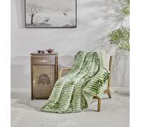 Miracle Home. Kunzita Couverture Polaire réversible en Microfibre veloutée et Sherpa Douce, Chaude et légère, Lavable en Machine, 130 x 160 cm, Vert 300 g/m²