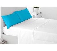 Miracle Home Lot de 2 taies d'oreiller douces et confortables en coton 50 % polyester Turquoise 135 cm