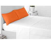 Miracle Home Lot de 2 taies d'oreiller en coton 50 % polyester Orange 135 cm