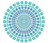 Miracle Home Mandala/Paréo Multi 305, 100% Coton, Turquoise, 180 RD