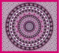 Miracle Home Mandala/Paréo Multi 309 100% Coton Fuchsia 210 x 240 cm